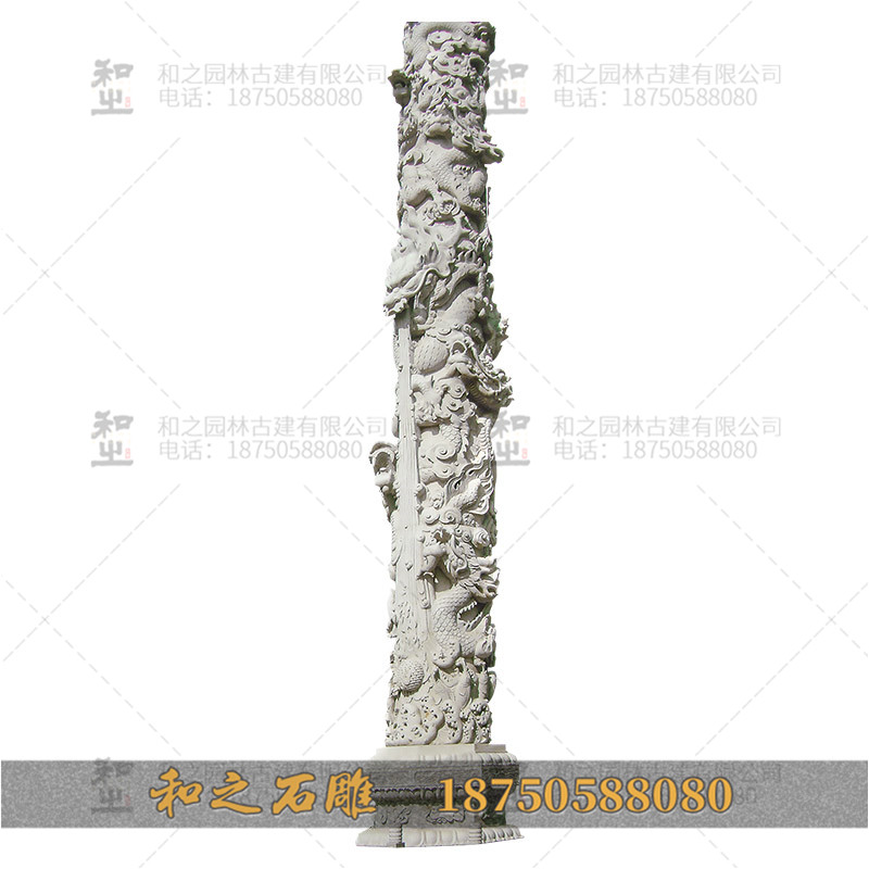大型石雕龍柱