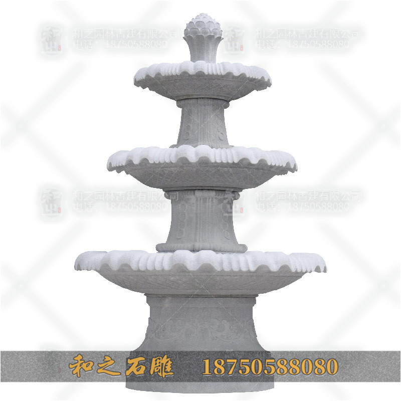 石雕半壁噴泉半壁水缽