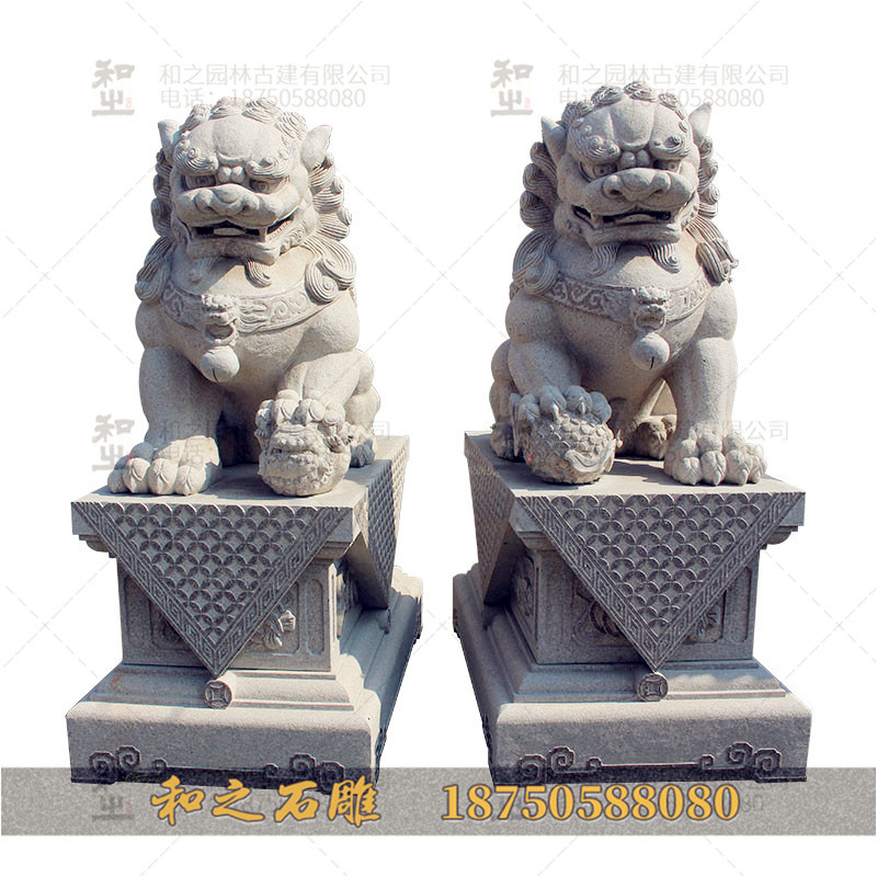 石雕獅子擺放