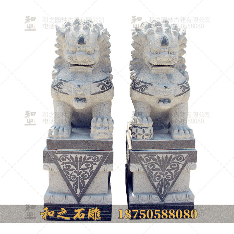 坐獅子石雕