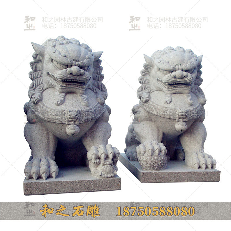 石雕下山獅子圖片