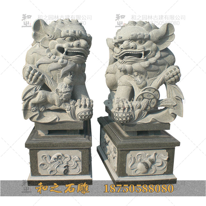 石雕獅子和麒麟