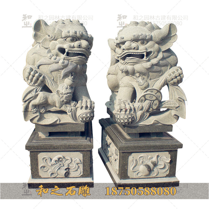 石獅子擺放