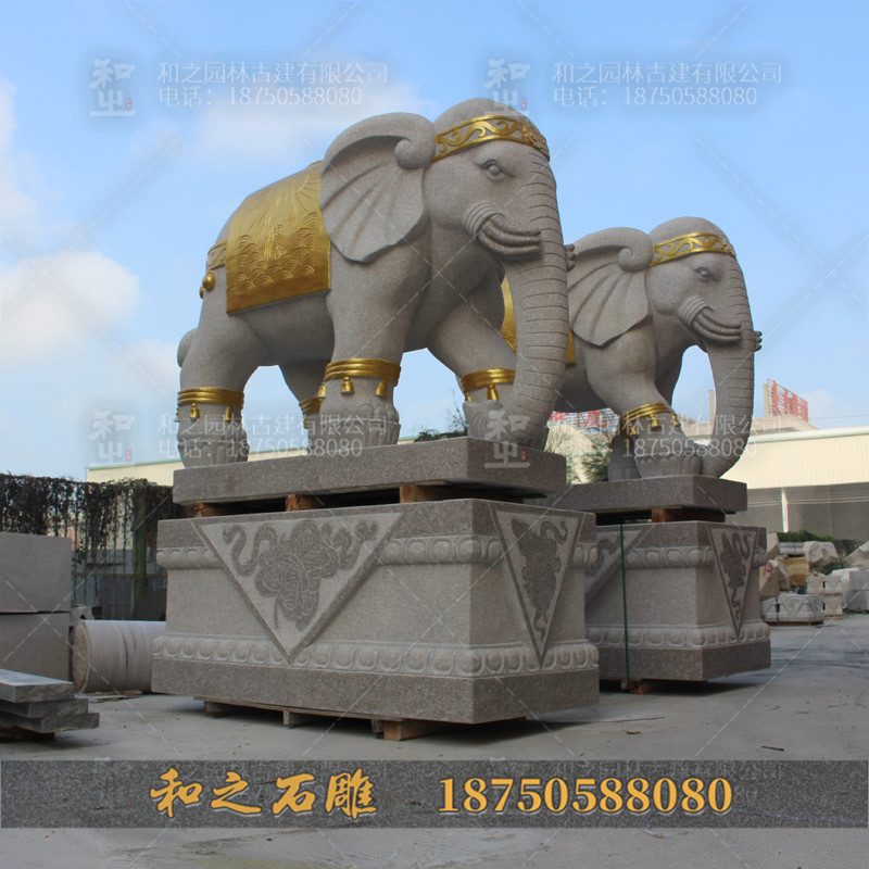 寺廟石雕大象