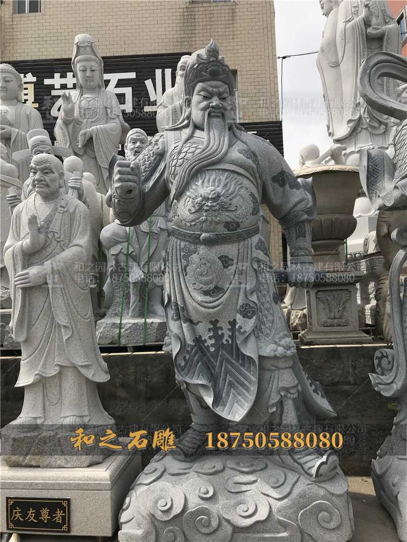 花崗巖關(guān)公石雕像