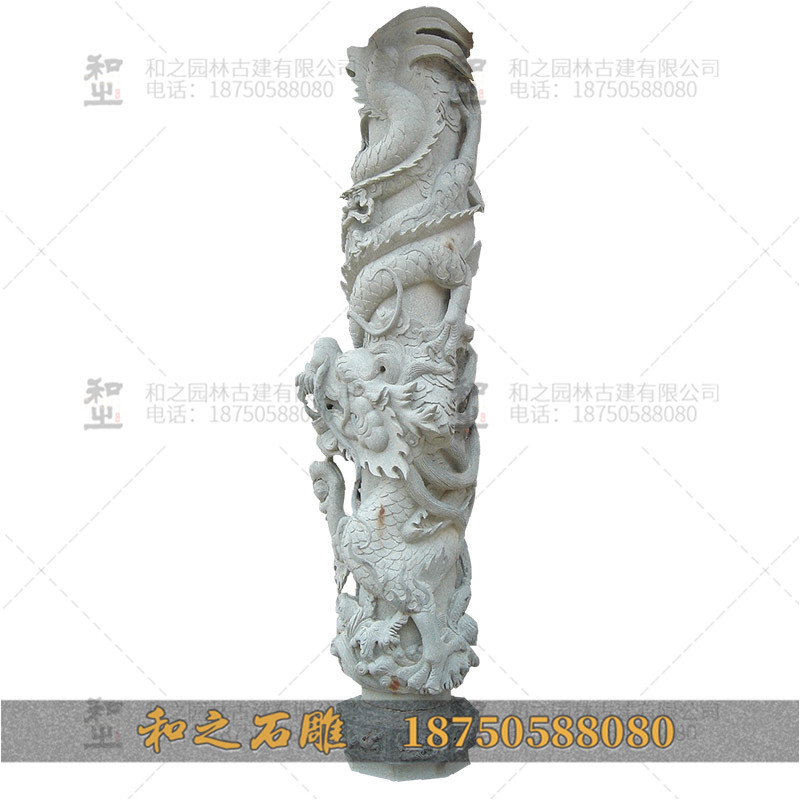 古石雕龍柱圖片