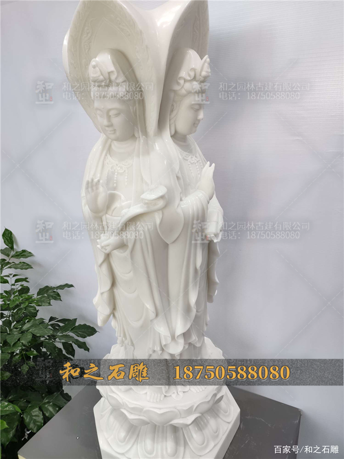 石雕三面觀音像雕塑