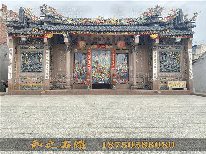祠堂獅象浮雕壁