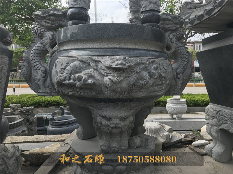 圓形石雕香爐 圓形石雕香爐